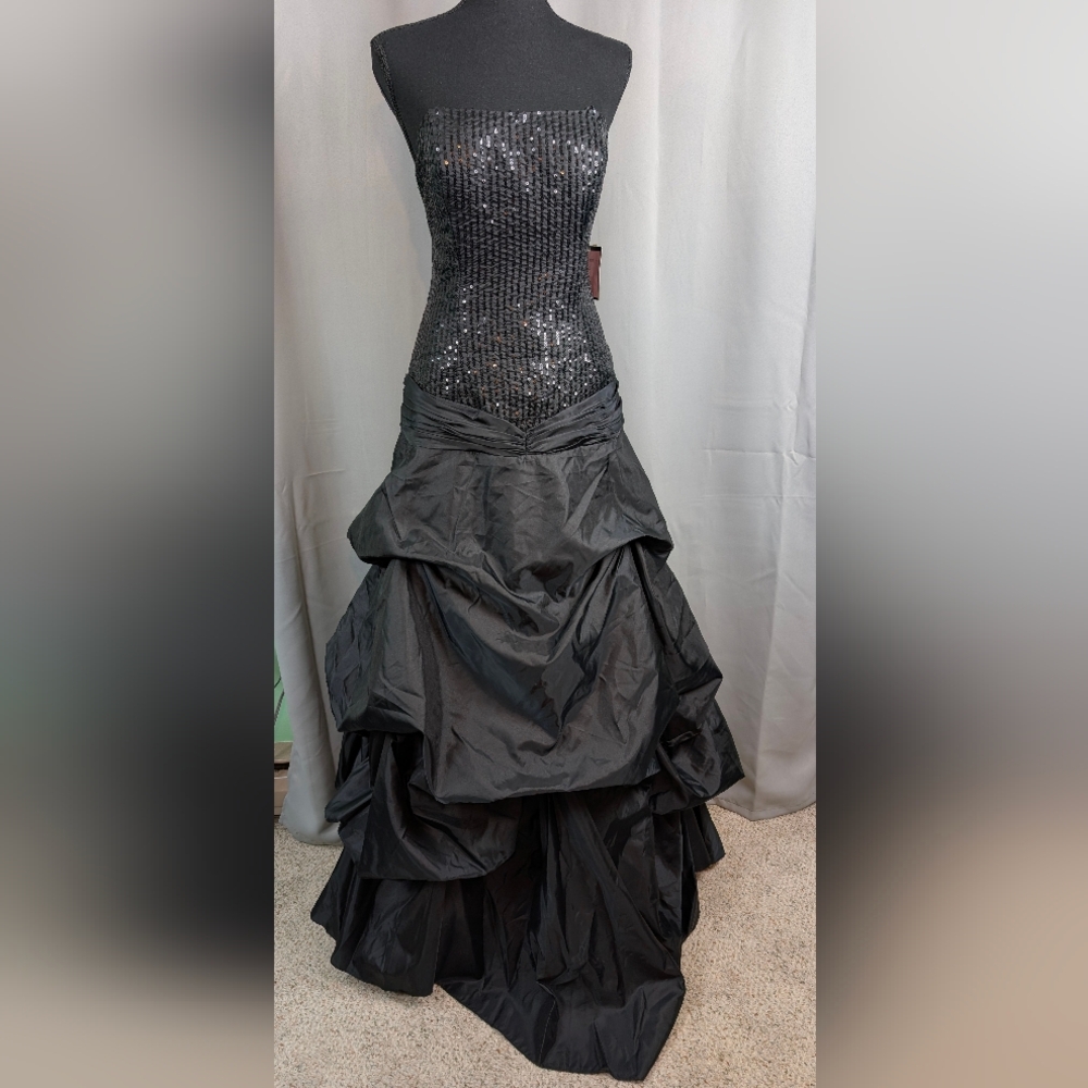 Dusk Collection Shelia Yen‎ New Black Strapless Prom Dress Size 10 Winter Ball